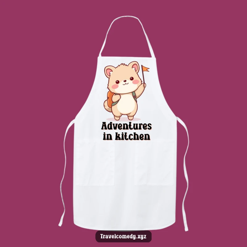 Funny Adventure Apron - Cheerful Waving Animal Kitchen Wear