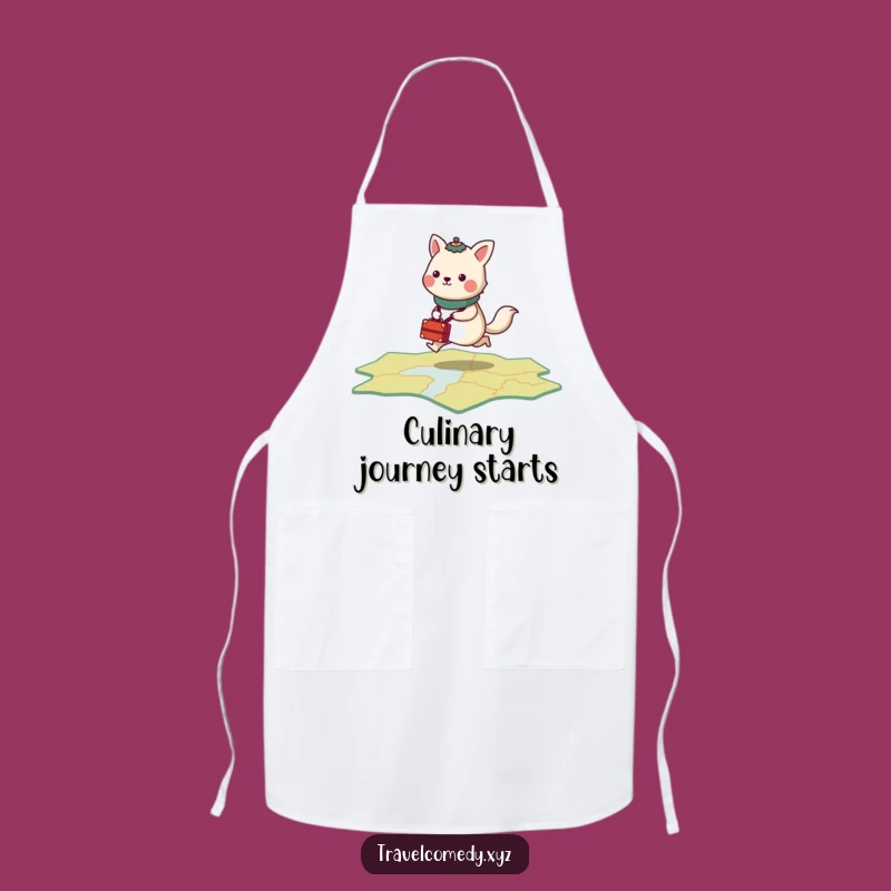 Funny Travel Apron - Stylized Animal Map Kitchen Wear