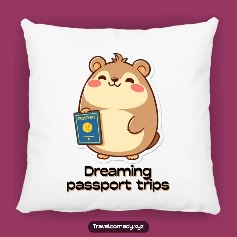 Funny Travel Pillow - Cozy Cheerful Animal Accent Pillow