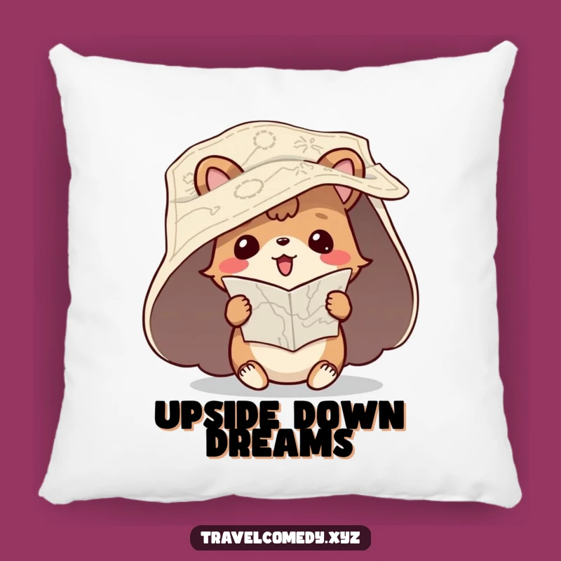 Funny Lost Map Pillow - Hilarious Upside Down Accent Pillow