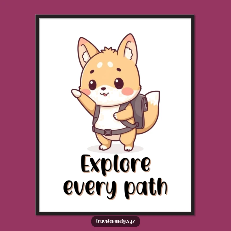 Funny Adventure Animal Backpack Digital Art: Wall Decor with Eager Ambition