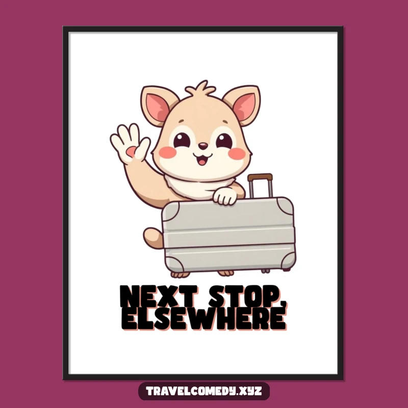 Funny Traveler Animal Digital Art Print: Instant Wanderlust for Your Walls!