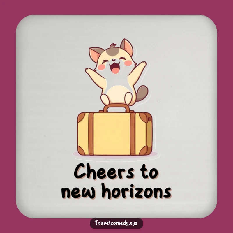 Funny Excited Animal Coaster - Joyous Leap Drink Protection Gift