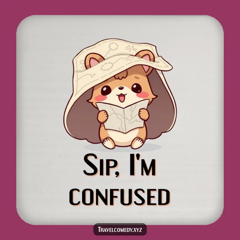 Funny Lost Map Coaster - Hilarious Upside Down Drink Protector