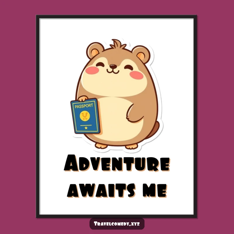 Funny Passport Animal Poster - Cheerful Travel Wall Art