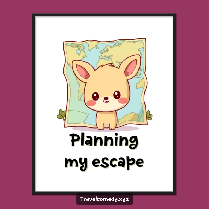 Funny Explorer Animal Poster: Inspire Wanderlust with This Cheerful and Humorous Map Art!