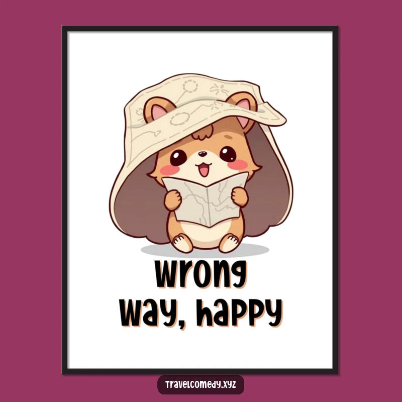 Funny Lost Animal Poster - Hilarious Upside Down Map Art