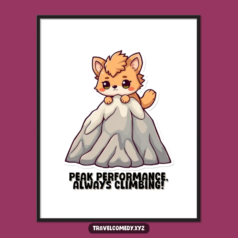 Free Printable Wall Art: Climbing Mountain Animal - Funny Downloadable Art for Your Home!