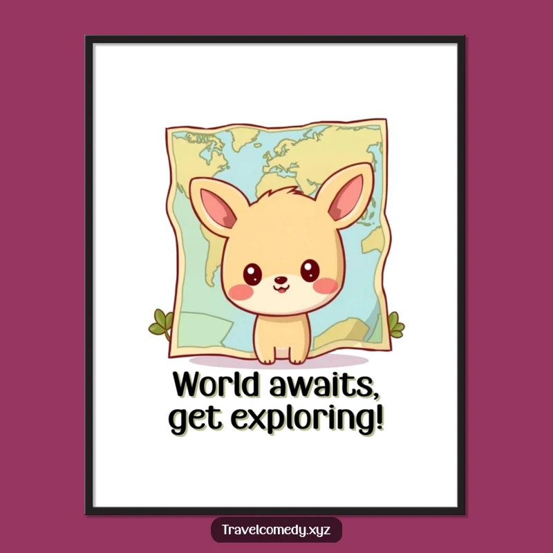 Free Printable Wall Art: Map Gazing Animal - Funny Downloadable Art for Your Home!