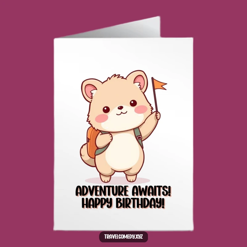 Free Printable Birthday Card: Happy Backpack Animal, Cheerful Downloadable Greeting