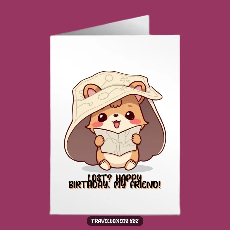Funny Free Printable Birthday Card: Lost Map Animal, Hilarious Downloadable Gift