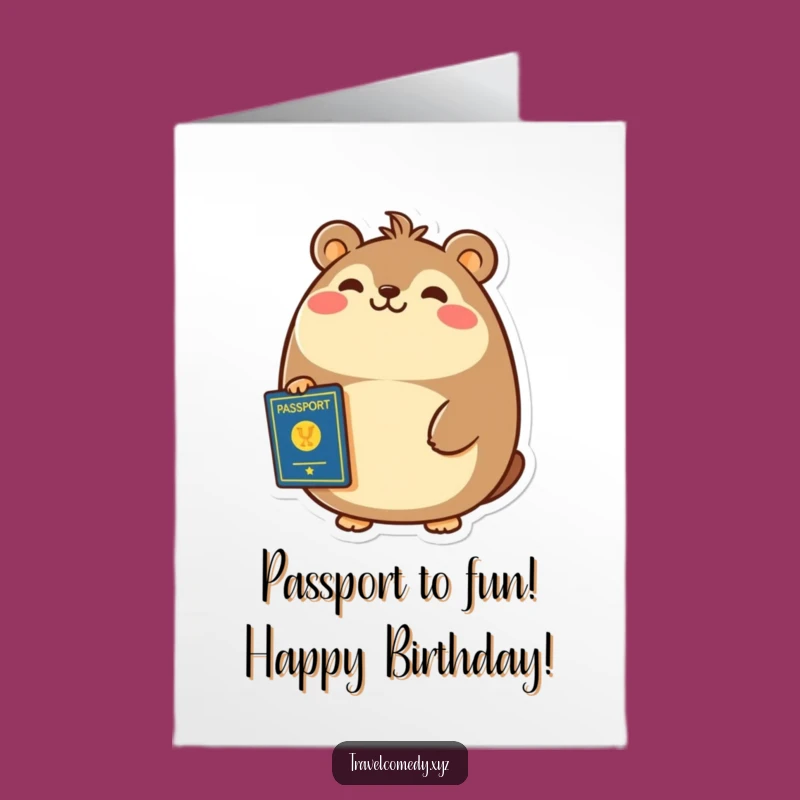 Free Printable Birthday Card: Happy Passport Animal, Funny Downloadable Gift