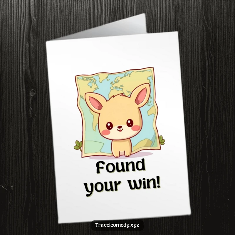 Funny Free Printable Congrats Card: An animal thoughtfully gazes at a large map, congratulating them on their next step.