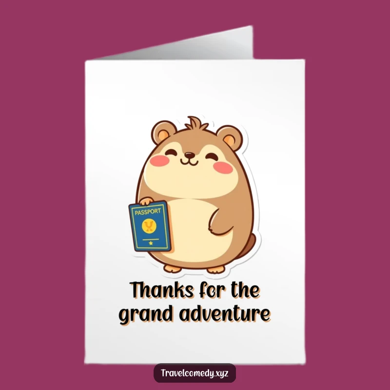 Funny Free Printable Thank You Card: Passport Holder, Grateful Downloadable