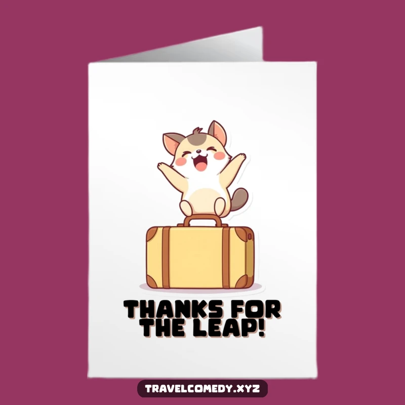 Joyful Animal Jumping Suitcase: Free Printable Thank You Card, Fun Downloadable Gift