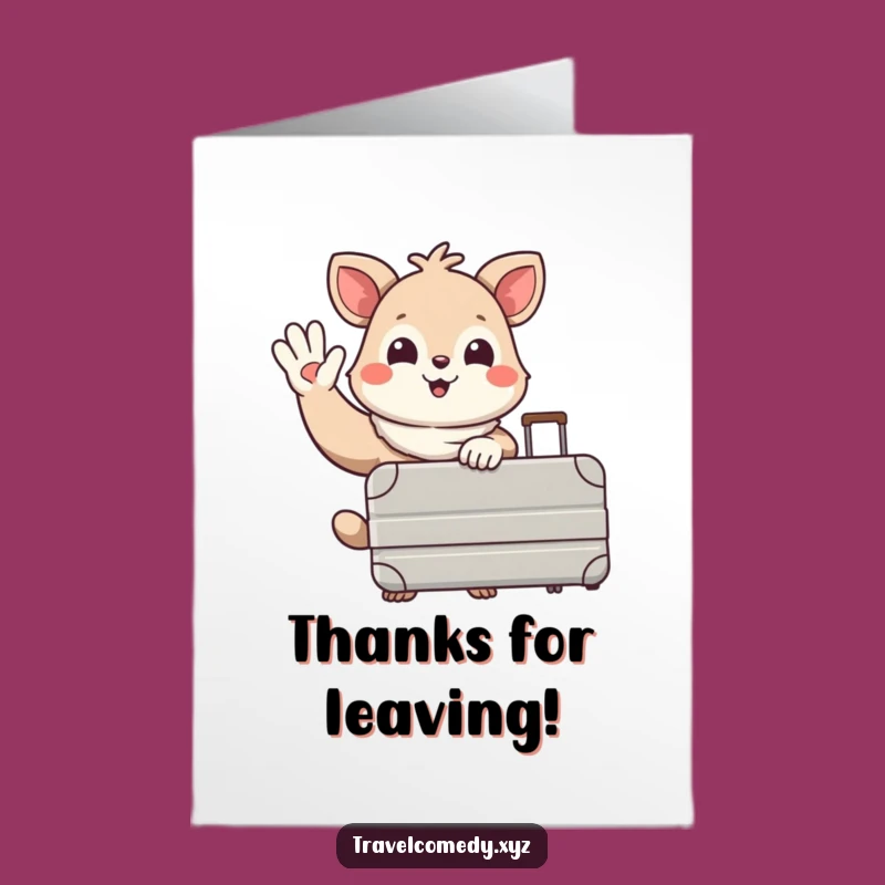 Free Printable Thank You Card: Waving Goodbye Animal - Funny Downloadable Gift!