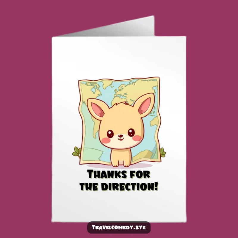 Free Printable Thank You Card: Map Gazing Animal - Funny Downloadable Gift!