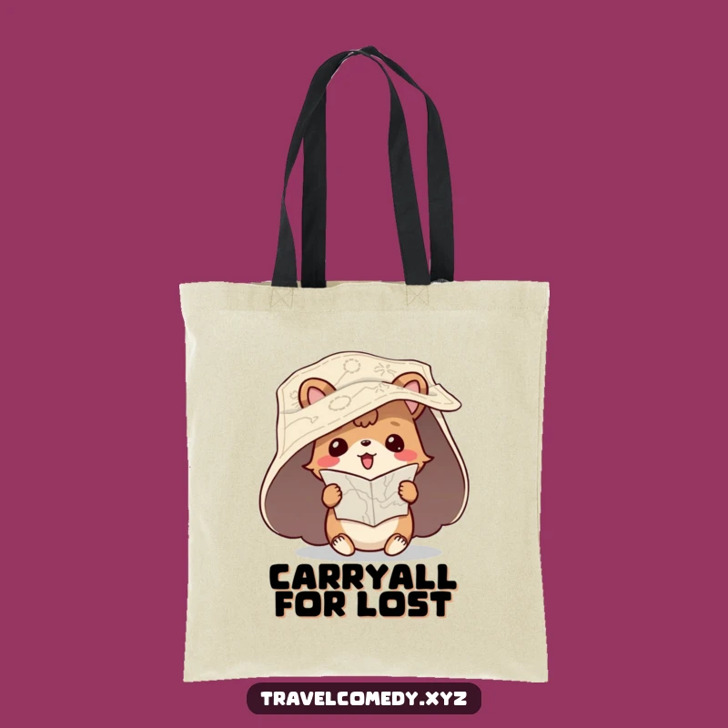 Funny Lost Map Tote Bag - Hilarious Upside Down Animal Carry-All